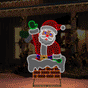 3 FT X 4.5 FT Santa In Chimney In Motion Pure White 689 LED