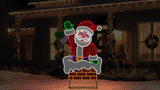 3 FT X 4.5 FT Santa In Chimney In Motion Pure White 689 LED