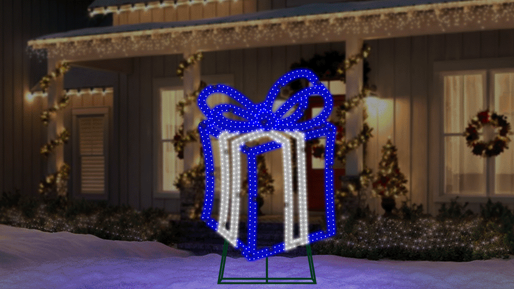 3 FT X 4.5 FT Blue Present 642 LED Pure White Twinkling Effect