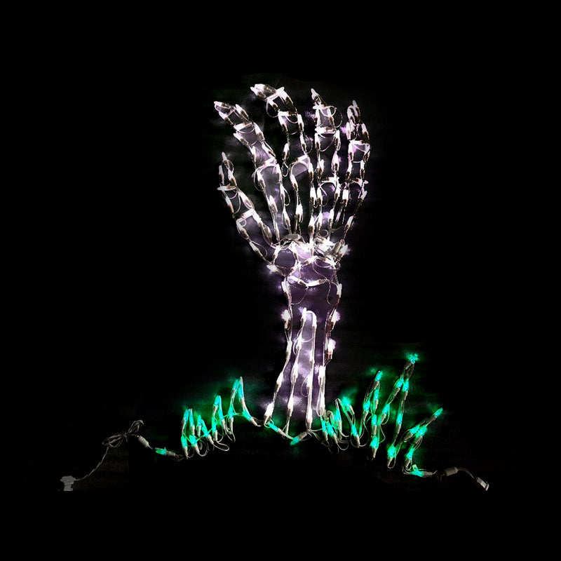 Mano de esqueleto LED de Halloween de 37"
