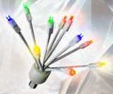 C9 Multi Glitzer With White Base 10 LED Lights E17 Base Set Of 5