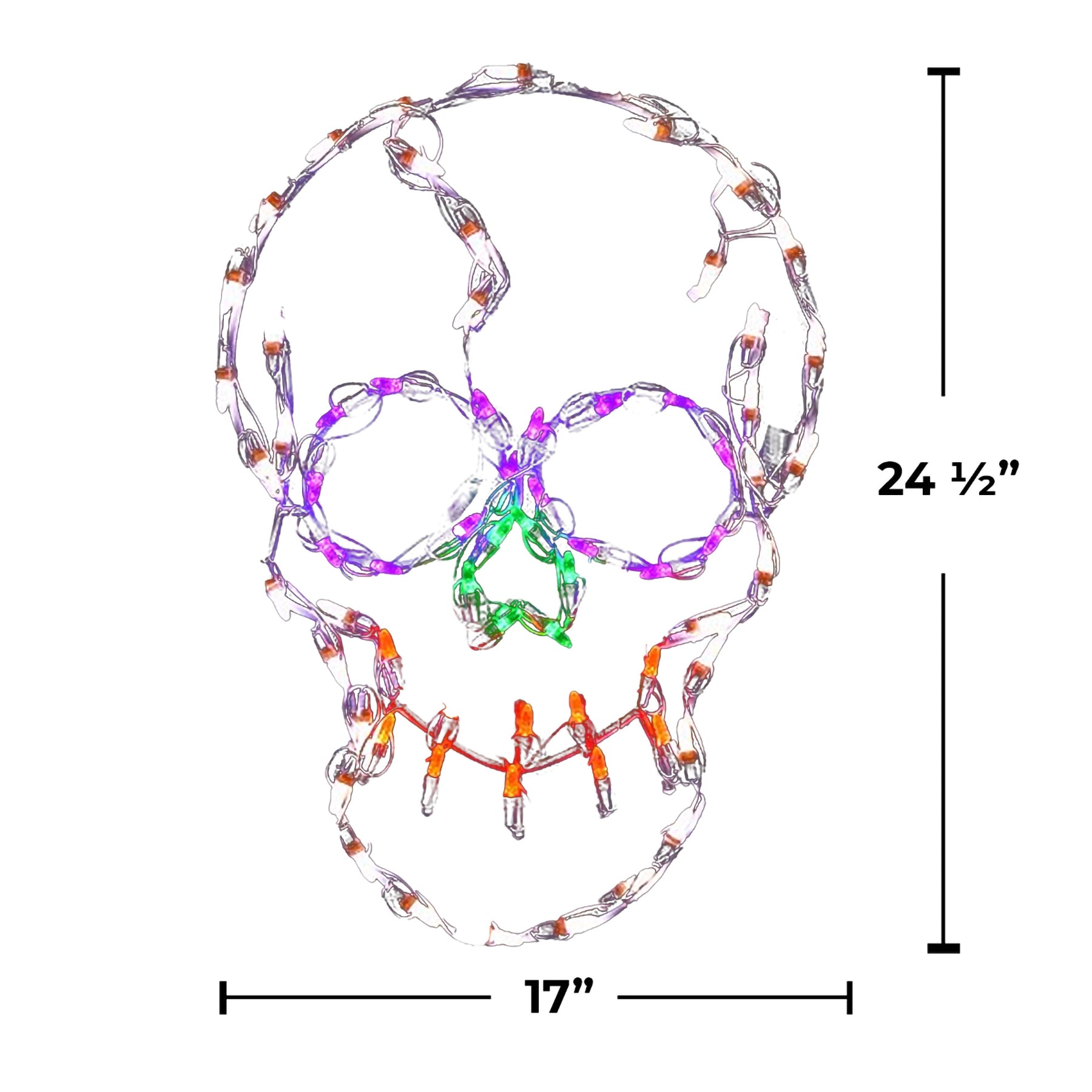 24" LED Halloween Small Skull