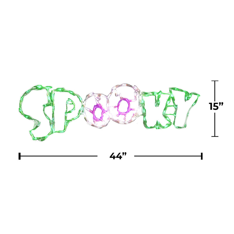 Letrero LED de Halloween "SPOOKY" de 44 pulgadas