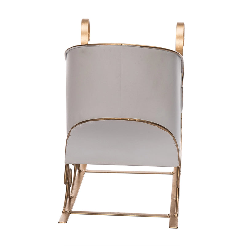 16" X 11" Gold & White Sleigh