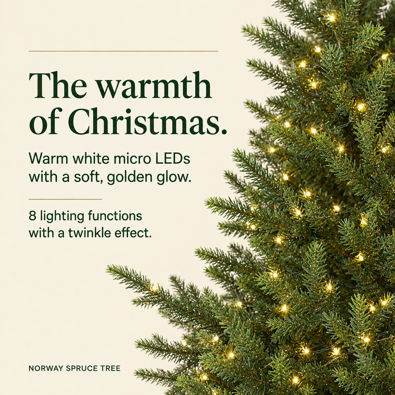 Norway Spruce Tree Pre Lit Warm White Micro LED Lights