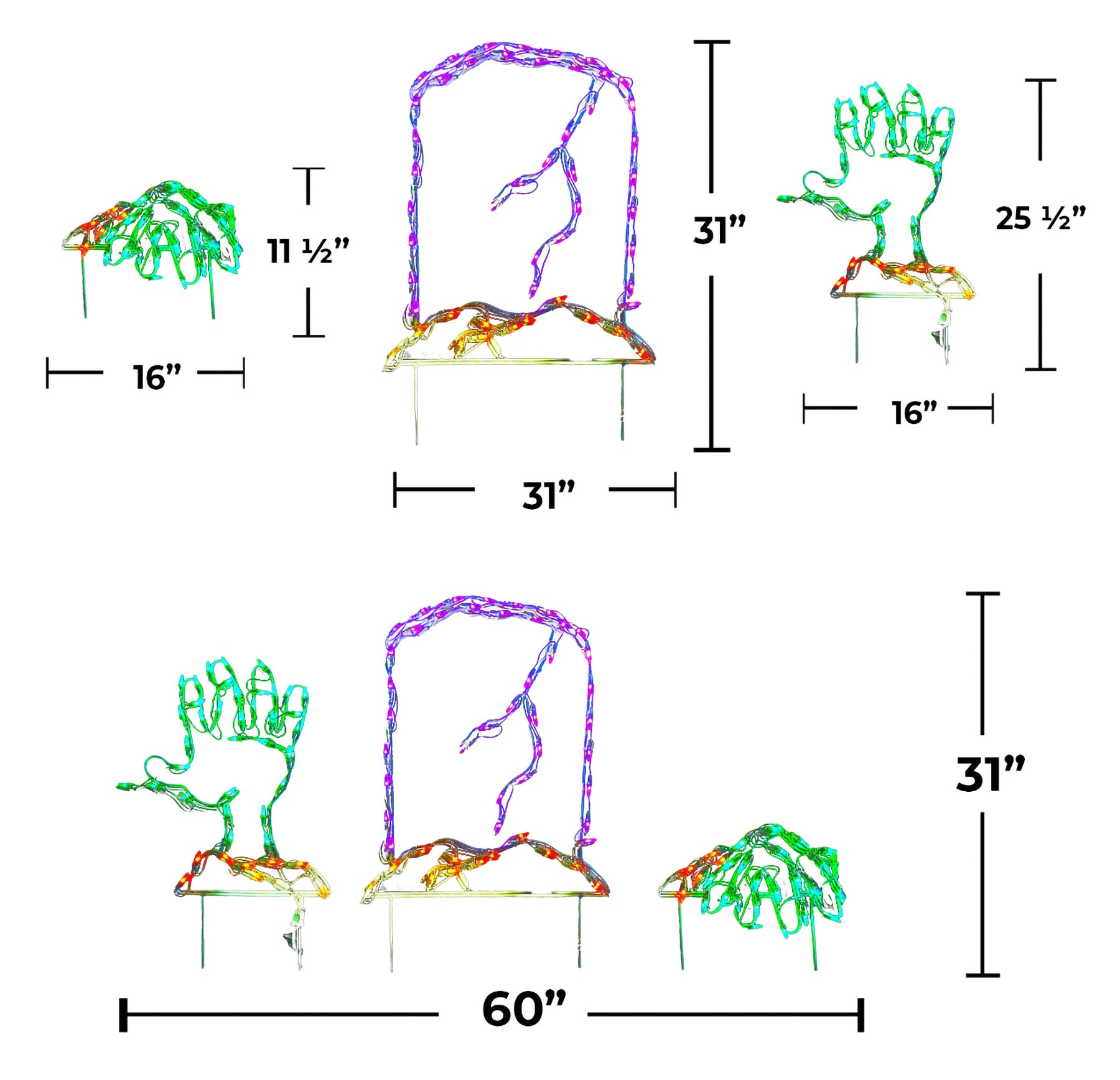 60" Halloween LED Tombstone and Hand