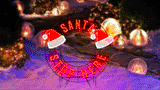 40" 259 LED Santa Stop Here Sign Twinkling Effect