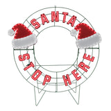 40" 259 LED Santa Stop Here Sign Twinkling Effect
