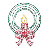 36" X 46" 270 LED Red Bow & Candle Wreath Twinkling Effect