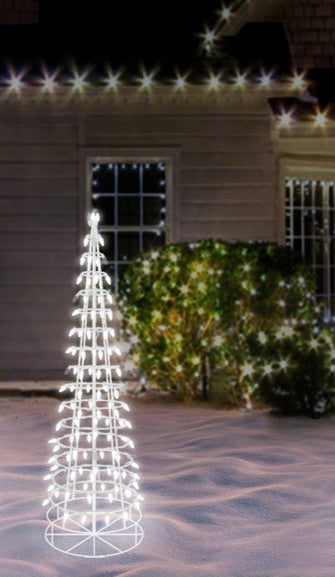 4 FT 120 LED Pure White Cone Tree Twinkling Effect