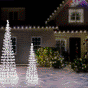 6 FT 240 LED Pure White Cone Tree Twinkling Effect