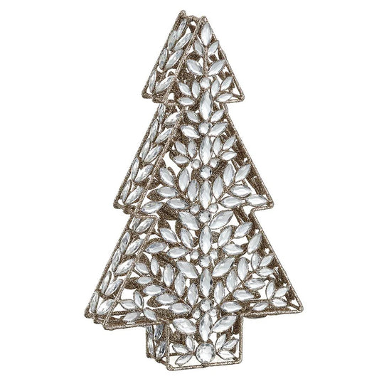 15" Gold Glitter Rhinestone Tree