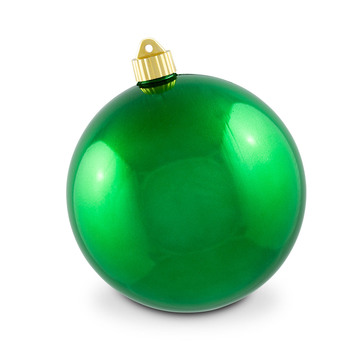 6" Green Shiny Ball Ornament With Wire Set Of 6