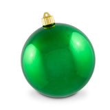 6" Green Shiny Ball Ornament With Wire Set Of 6