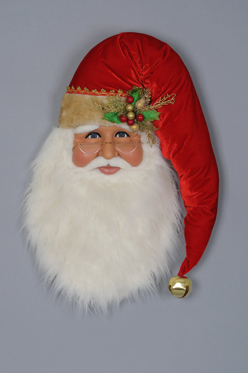 Karen Didion Originals Cabeza de Papá Noel tradicional de 31"