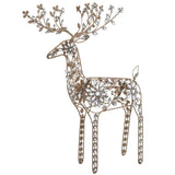 37" LED Gold Glitter Rhinestone Reindeer