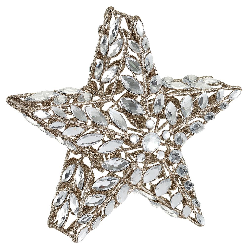 10" Gold Glitter Rhinestone Star