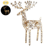 37" LED Gold Glitter Rhinestone Reindeer