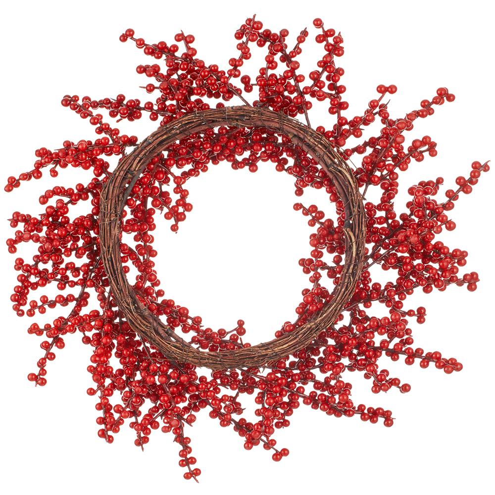 23" Two Tone Red Berry Wreath