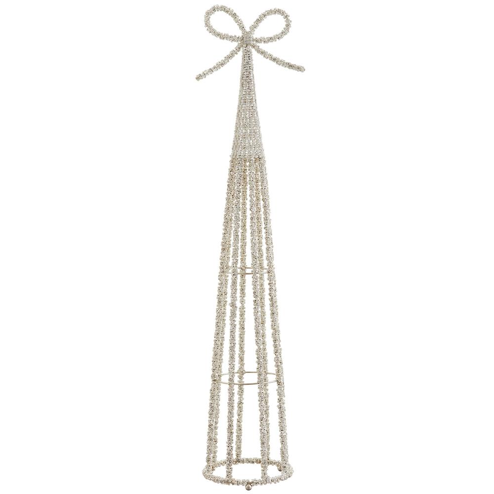 26" Silver Diamond Cone With Bow