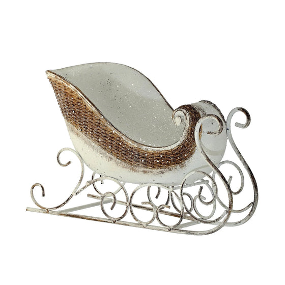15" Ivory Cream Winter Sleigh