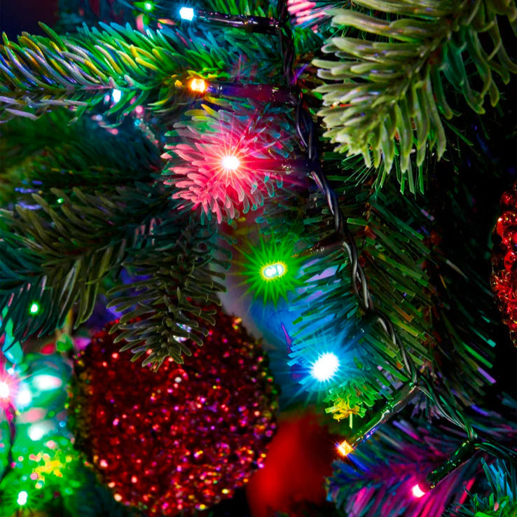 53 FT 750 LED Rainbow Multi Compact Lights With Green Wire