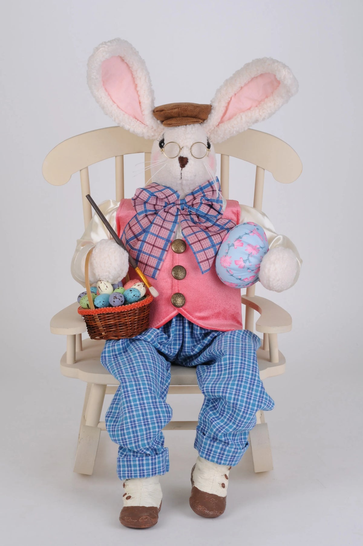 Karen Didion Originals 22" Artist Bunny With Chair
