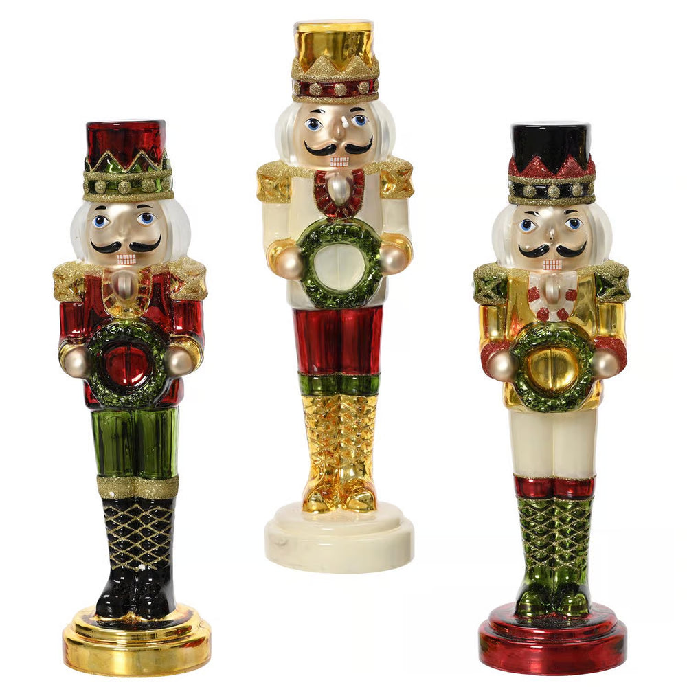 13" Red & Green Nutcracker Assorted Set Of 3