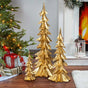 10" 15" 25" Gold Christmas Trees Set Of 3