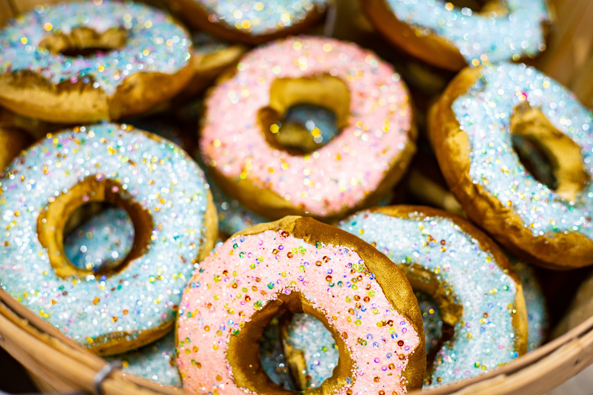 5" Pink Donut With Sprinkles Ornament Set Of 6