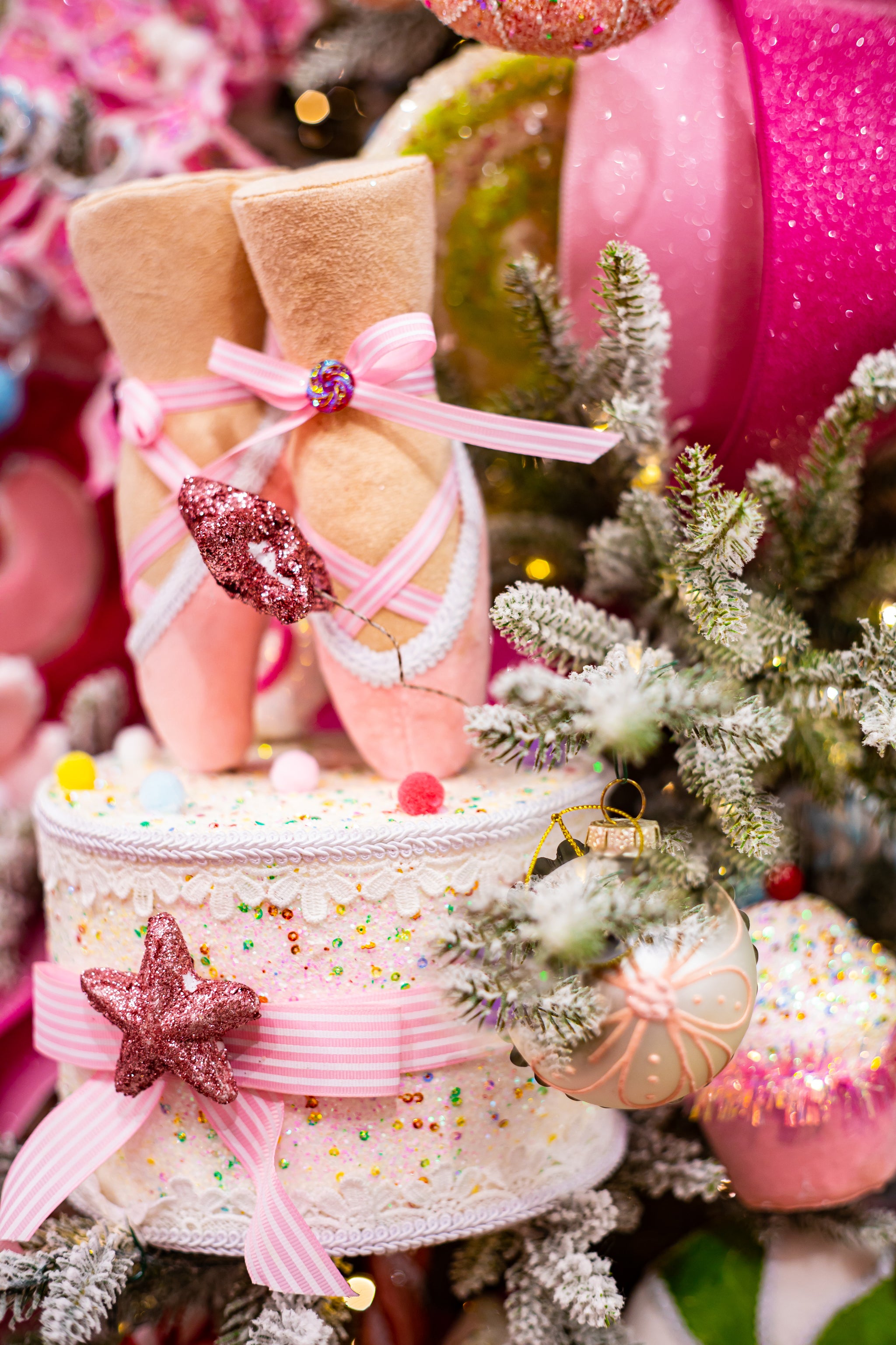 9" Pink Glitter Ballerina Shoes