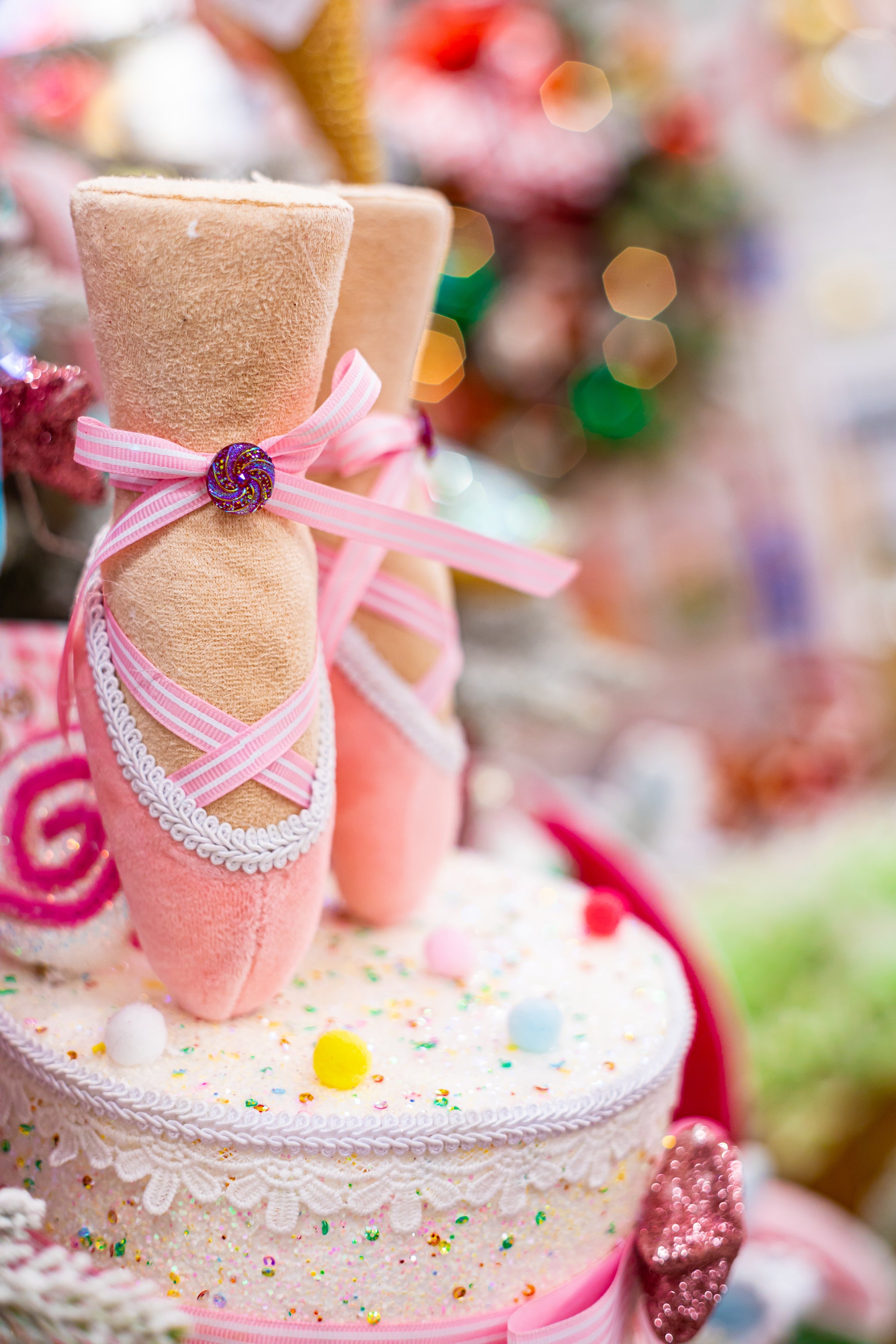 9" Pink Glitter Ballerina Shoes