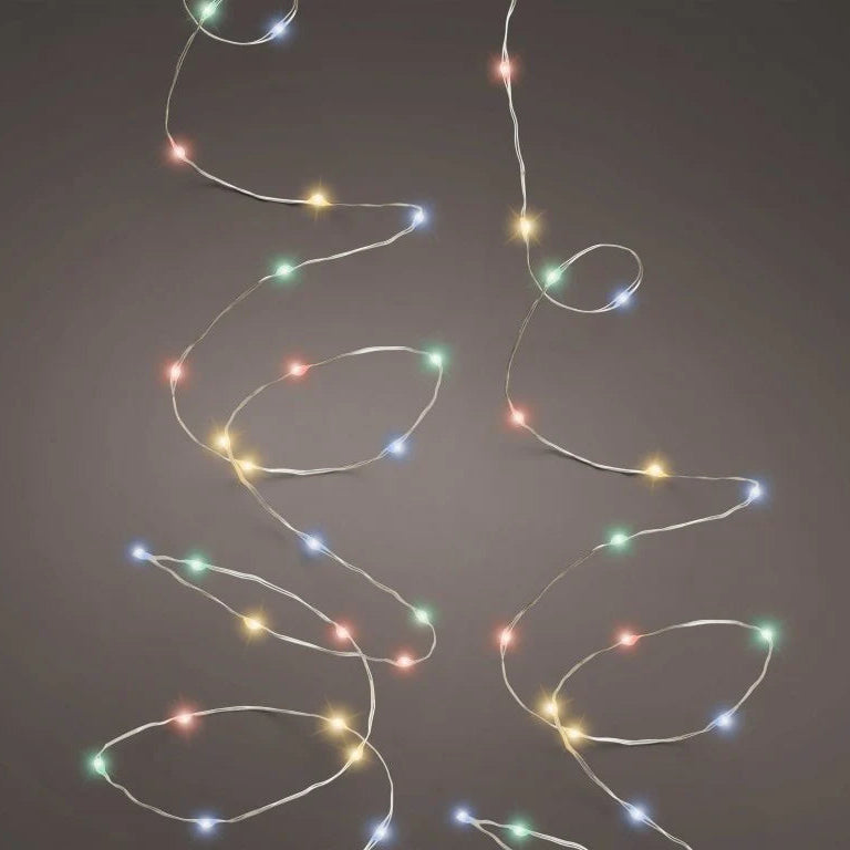 39 FT 240 Micro LED Multi String Lights With Silver Wire