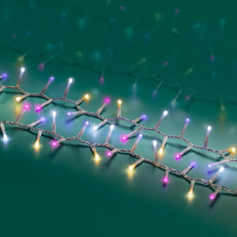 Luces multicolor de 11 metros con 500 LED y cable transparente