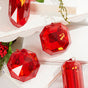 4" - 5" Red Glitter Jewel Ornament Assorted Set Of 4