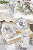4" - 5" Silver Glitter Jewel Ornament Assorted Set Of 4
