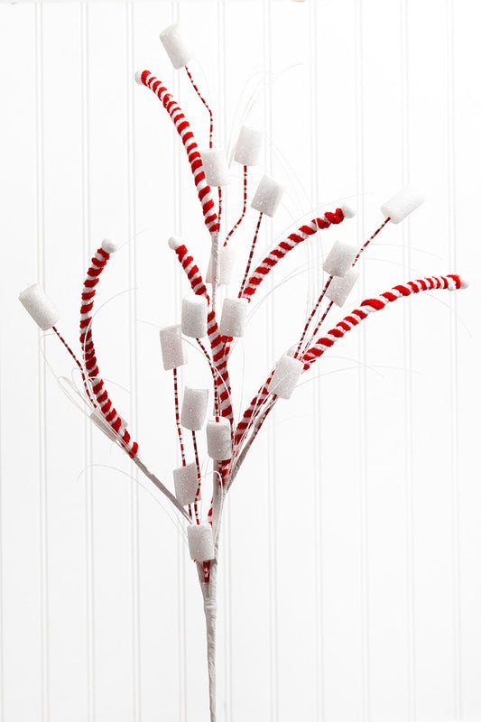 34" Peppermint Stick Marshmallow Spray Set Of 12