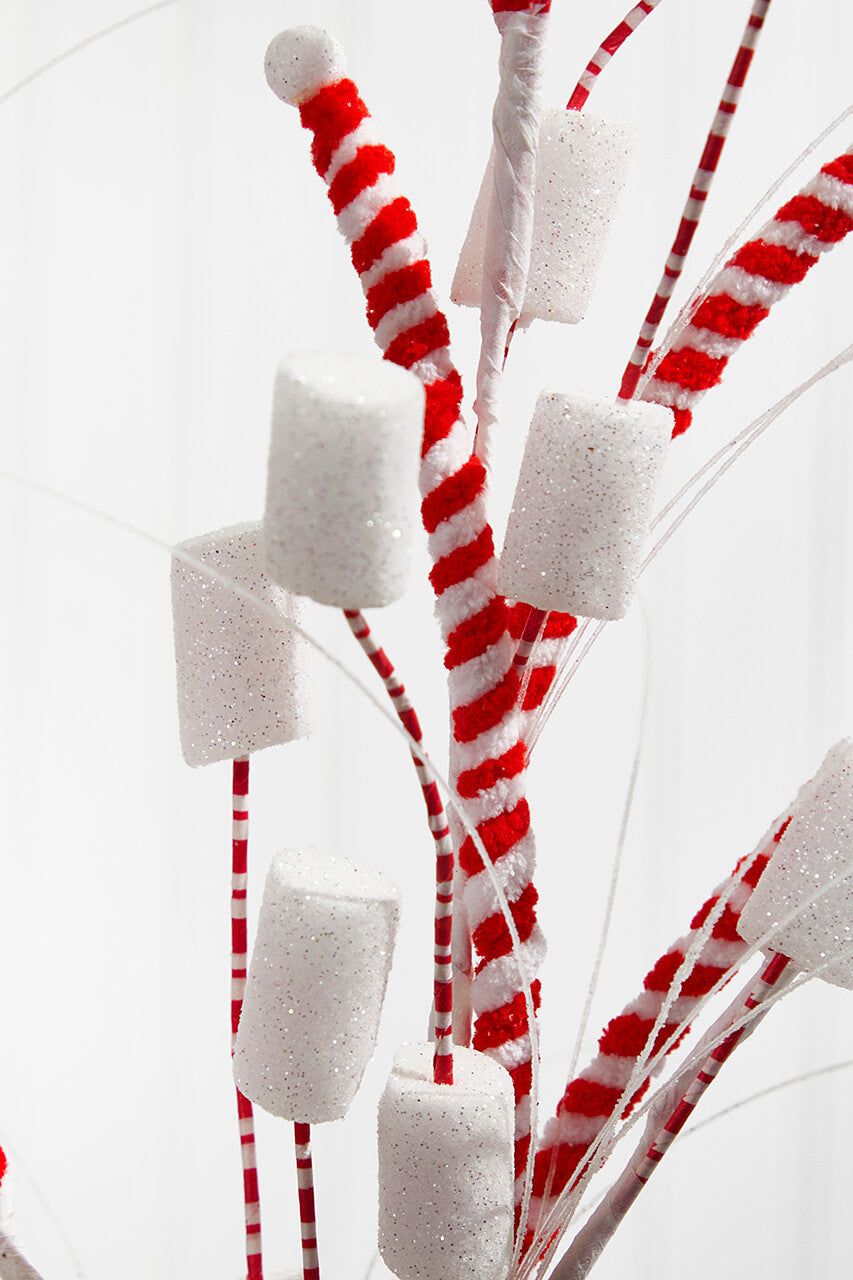34" Peppermint Stick Marshmallow Spray Set Of 12