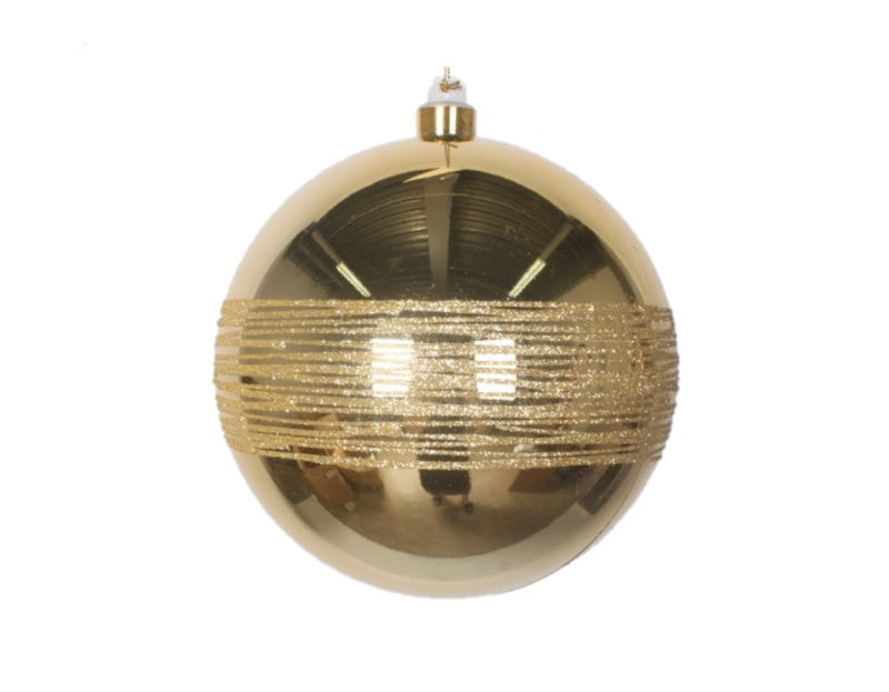 Juego de 6 esferas decorativas de 6" con brillantina