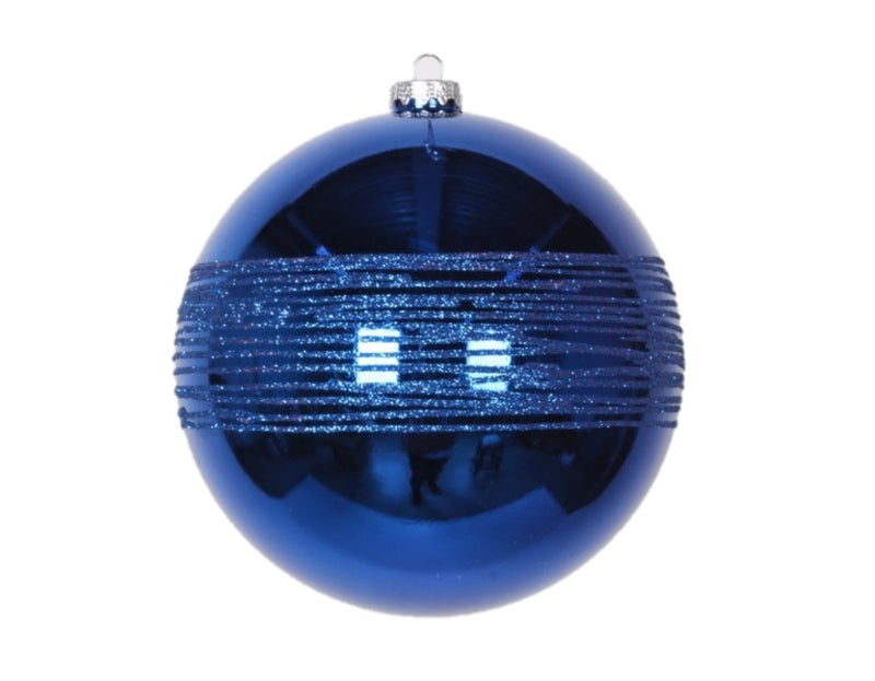 Juego de 6 esferas decorativas de 6" con brillantina