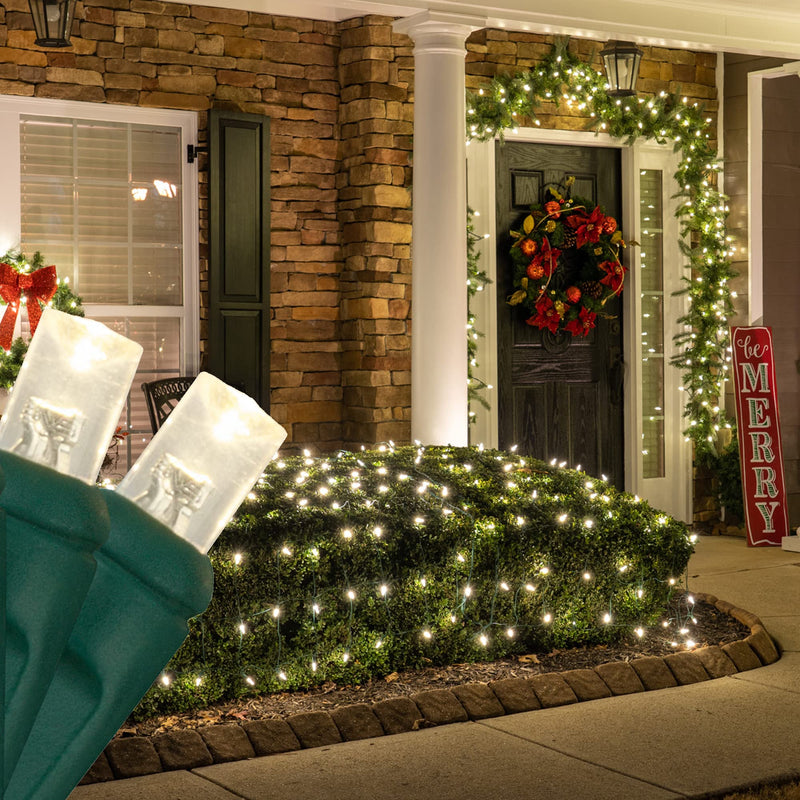100 luces LED de 5MM tipo red con cable verde