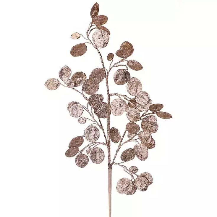 30" Glitter Leaf Spray Set Of 12