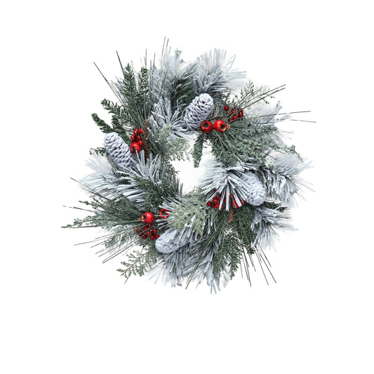 Frosted Pinecone Berry Wreath